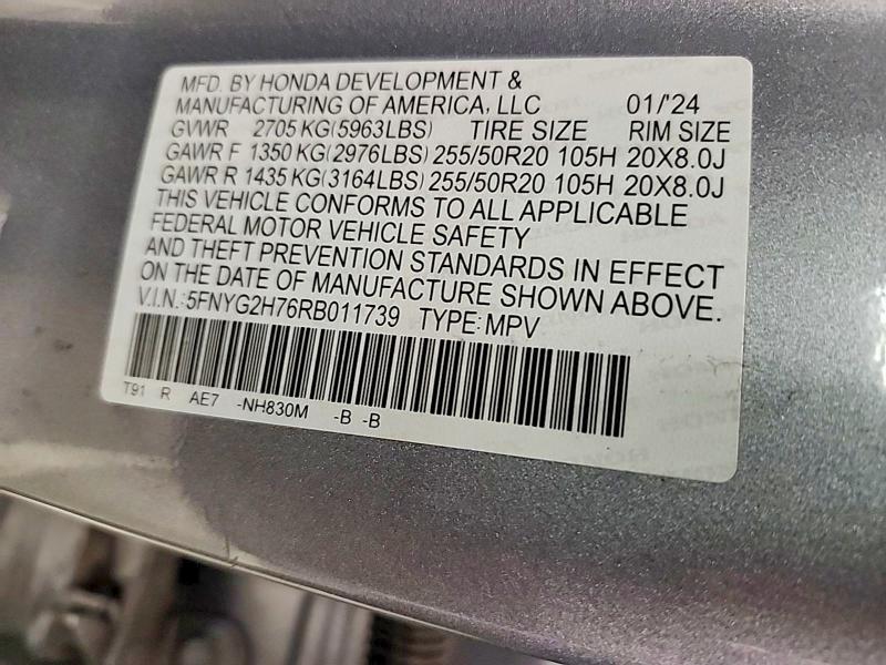 Продаж на аукціоні авто 2024 Honda Pilot, vin: 5FNYG2H76RB011739, номер лоту: 67888456