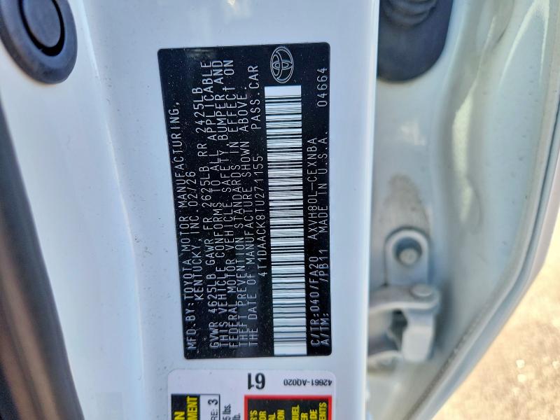 2026 Toyota Camry მანქანა იყიდება აუქციონზე, vin: 4T1DAACK8TU271155, აუქციონის ნომერი: 67501756