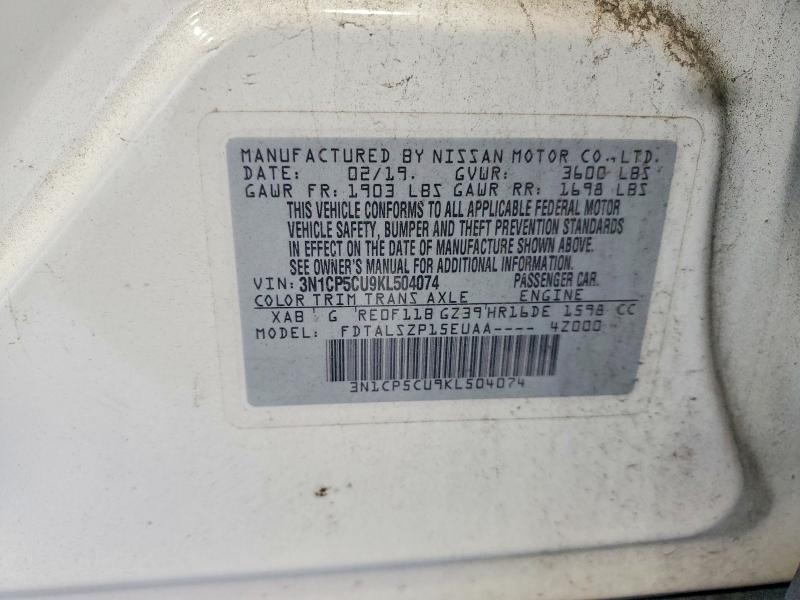 Продажа на аукционе авто 2019 Nissan Kicks, vin: 3N1CP5CU9KL504074, номер лота: 67124446