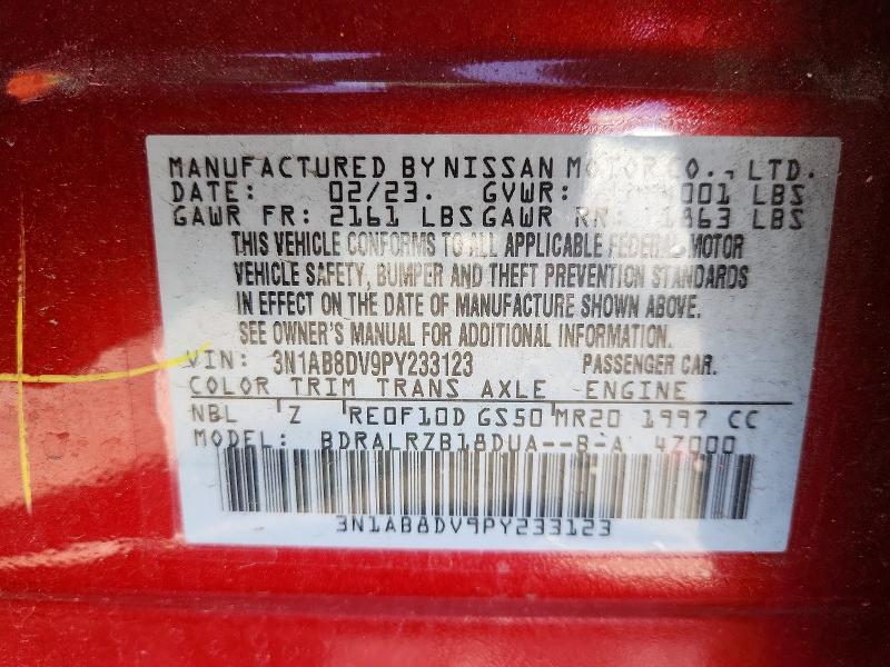 2023 Nissan Sentra მანქანა იყიდება აუქციონზე, vin: 3N1AB8DV9PY233123, აუქციონის ნომერი: 67903076