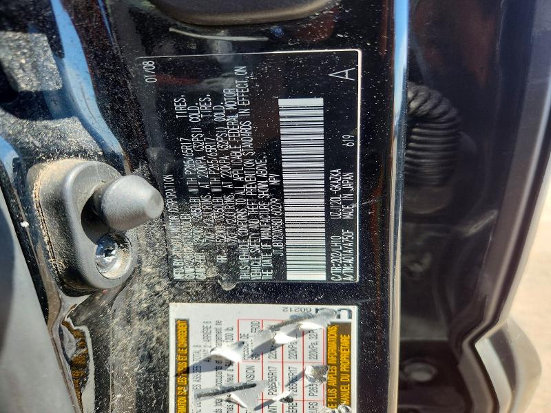 Aukcja sprzedaży 2008 Lexus Gx, vin: JTJBT20X980160279, numer aukcji: 68381576