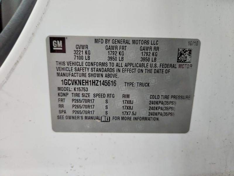 Продаж на аукціоні авто 2017 Chevrolet Silverado, vin: 1GCVKNEH1HZ145616, номер лоту: 68155466