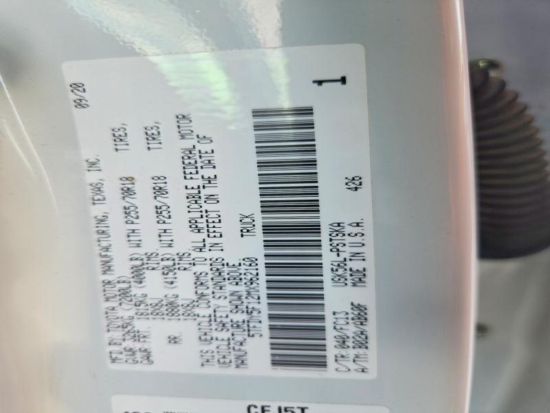 2021 Toyota Tundra მანქანა იყიდება აუქციონზე, vin: 5TFDY5F12MX962160, აუქციონის ნომერი: 69406756