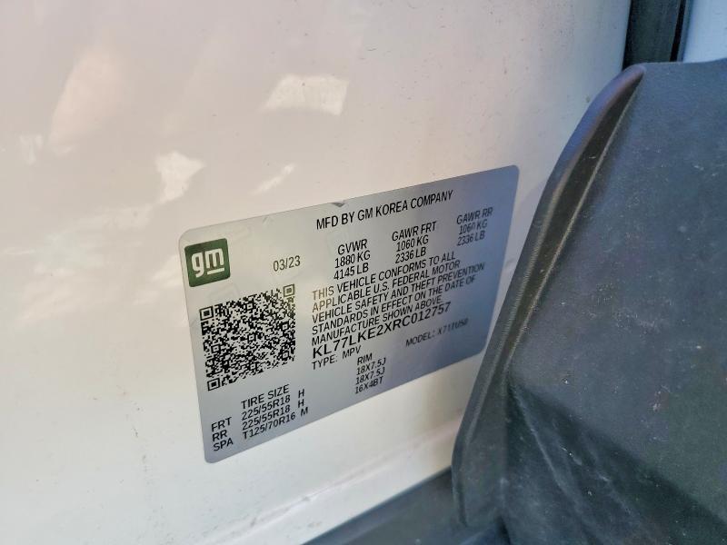 Aukcja sprzedaży 2024 Chevrolet Trax, vin: KL77LKE2XRC012757, numer aukcji: 68133246