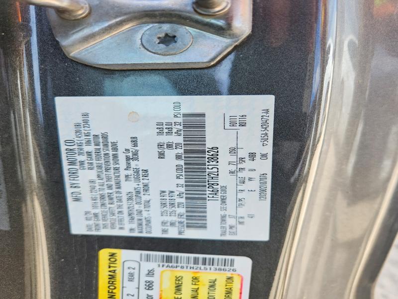 Продажа на аукционе авто 2020 Ford Mustang, vin: 1FA6P8TH2L5138626, номер лота: 70628486
