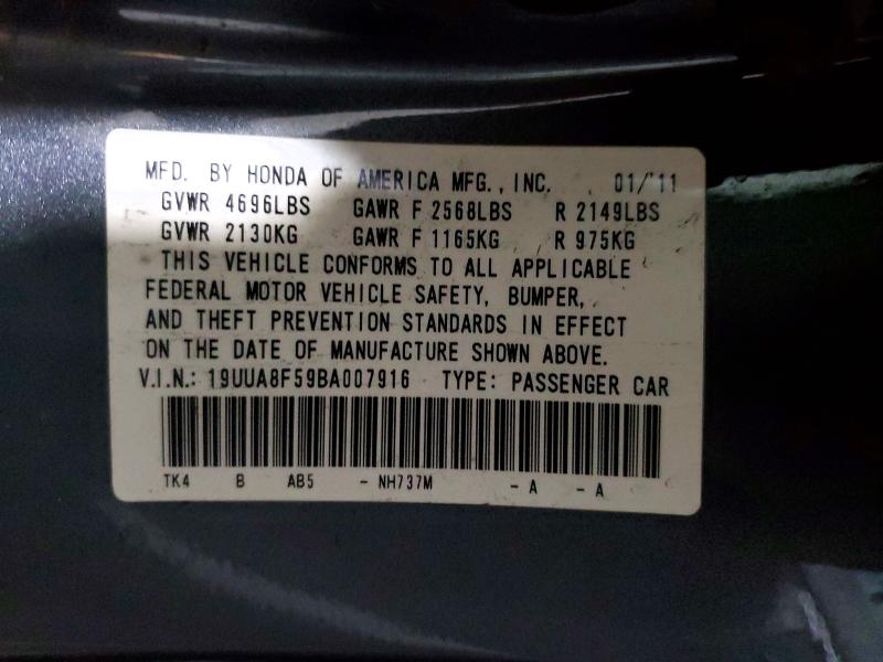 69367366 :رقم المزاد ، 19UUA8F59BA007916 vin ، 2011 Acura Tl مزاد بيع