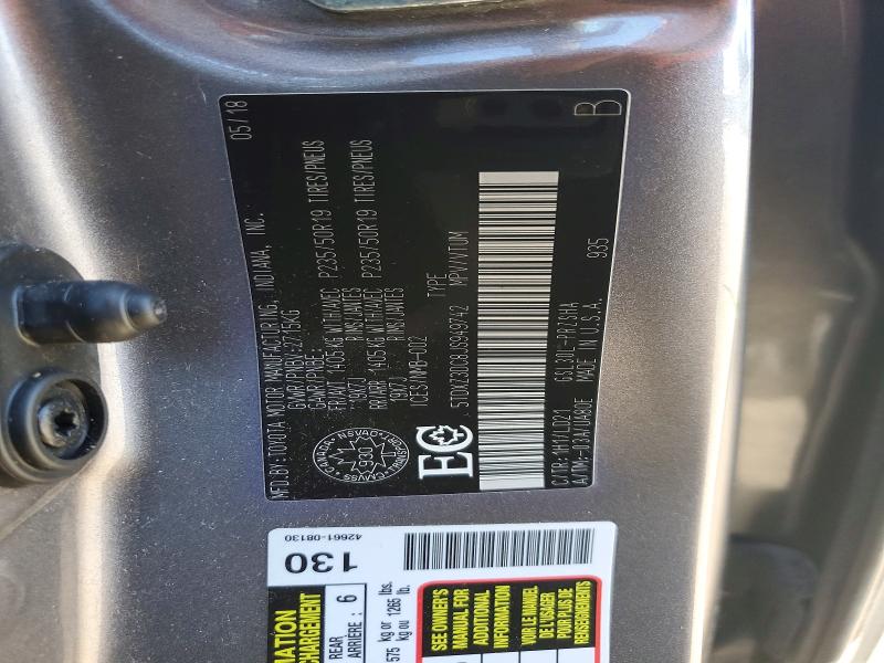 70666976 :رقم المزاد ، 5TDXZ3DC8JS949742 vin ، 2018 Toyota Sienna مزاد بيع