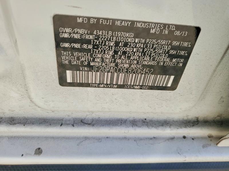 Aukcja sprzedaży 2014 Subaru Xv Crosstrek, vin: JF2GPACC0E8206452, numer aukcji: 69619976