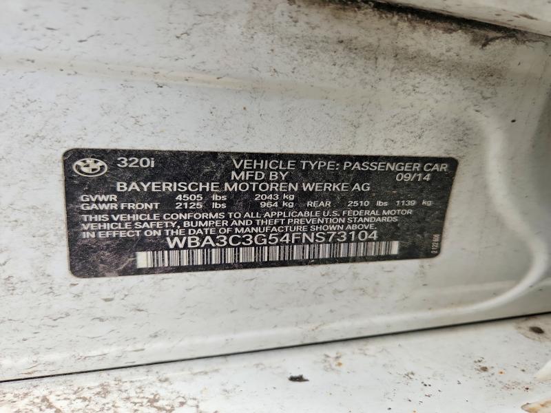 Продажа на аукционе авто 2015 Bmw 320, vin: WBA3C3G54FNS73104, номер лота: 69430826