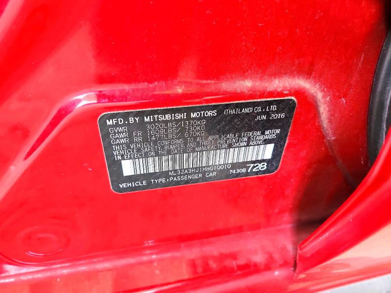 Aukcja sprzedaży 2017 Mitsubishi Mirage, vin: ML32A3HJ1HH010010, numer aukcji: 70971506