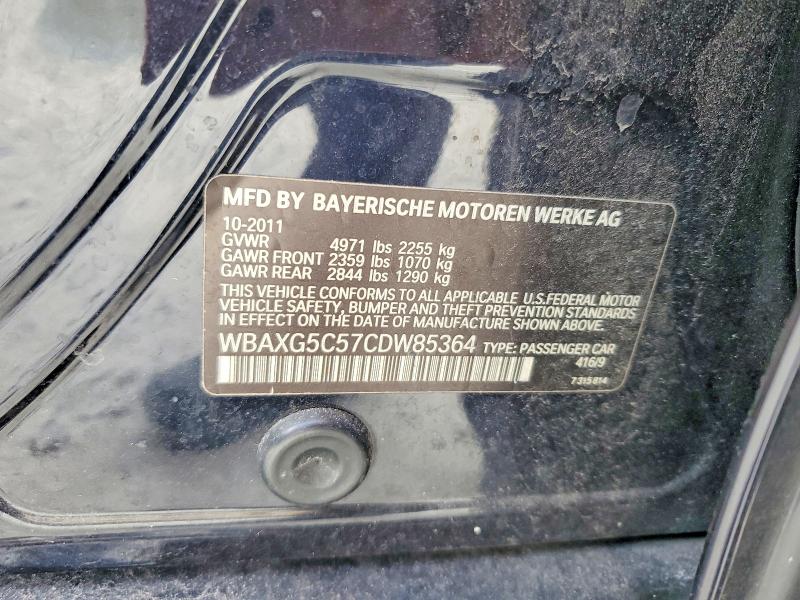 69321936 :رقم المزاد ، WBAXG5C57CDW85364 vin ، 2012 Bmw 528 مزاد بيع