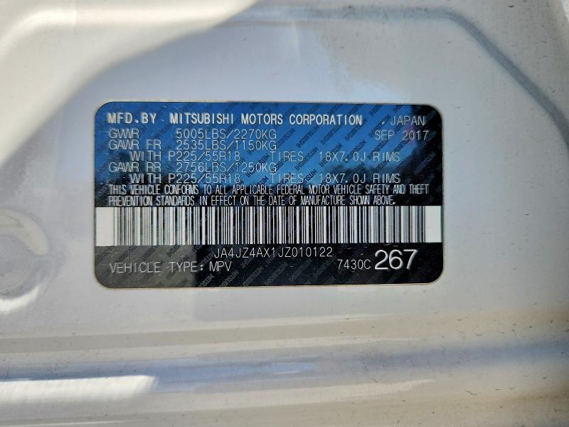 Продаж на аукціоні авто 2018 Mitsubishi Outlander, vin: JA4JZ4AX1JZ010122, номер лоту: 67805656