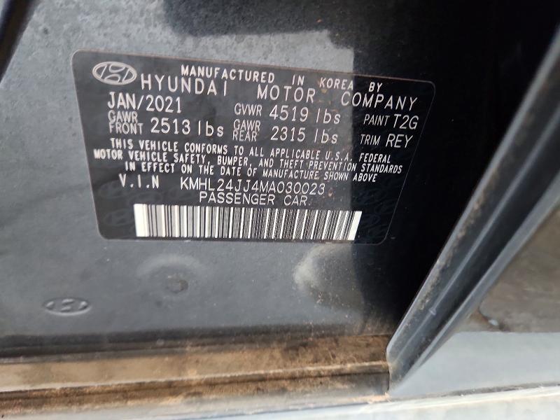 Aukcja sprzedaży 2021 Hyundai Sonata Hybrid, vin: KMHL24JJ4MA030023, numer aukcji: 69746456