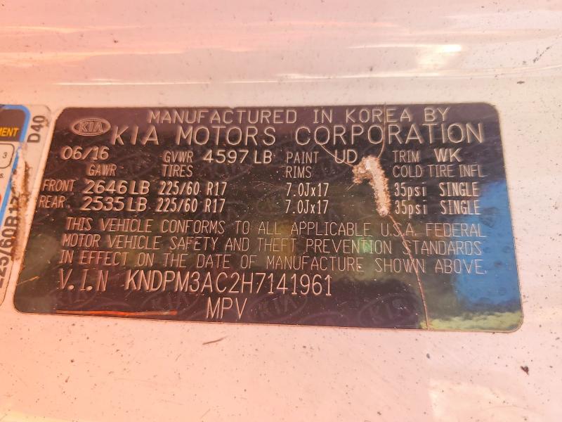 Aukcja sprzedaży 2017 Kia Sportage, vin: KNDPM3AC2H7141961, numer aukcji: 68627036