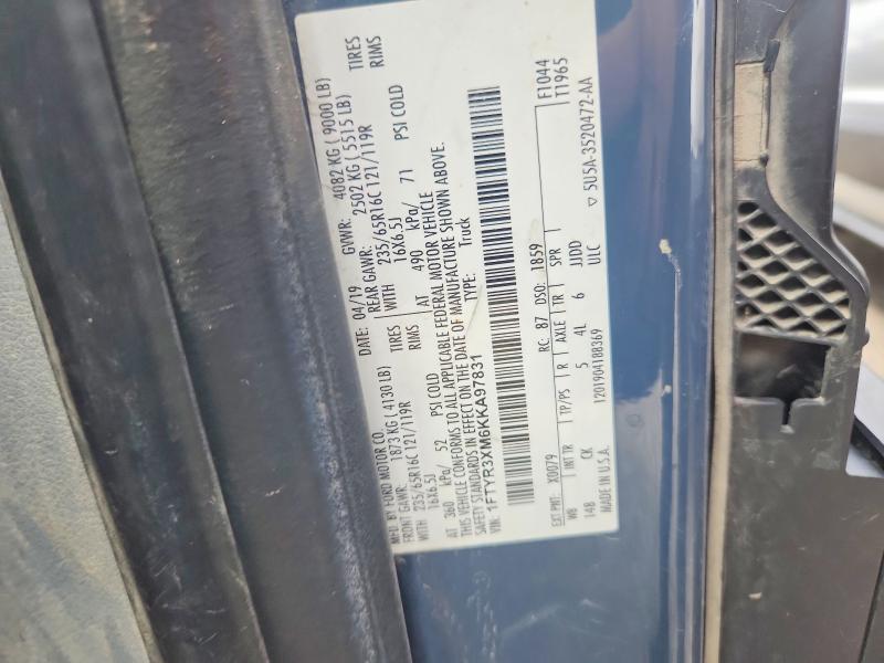 68361246 :رقم المزاد ، 1FTYR3XM6KKA97831 vin ، 2019 Ford Transit مزاد بيع