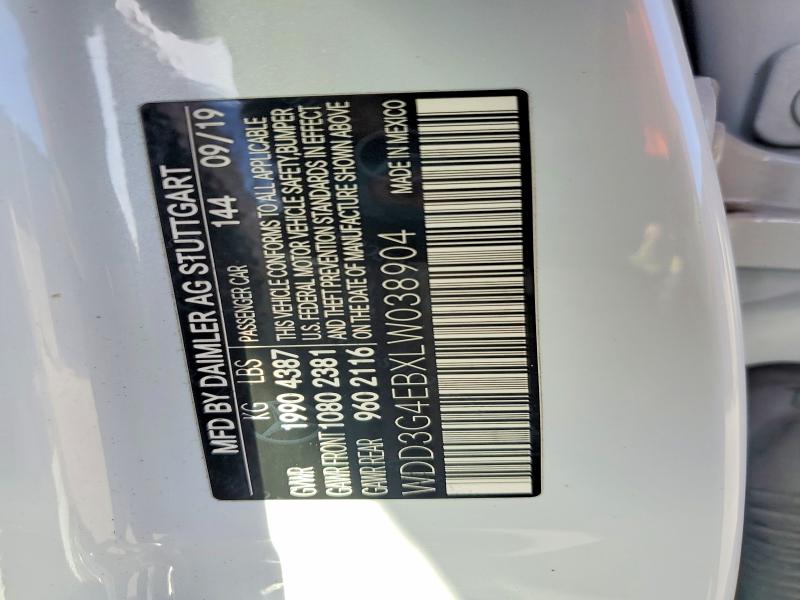 69496166 :رقم المزاد ، WDD3G4EBXLW038904 vin ، 2020 Mercedes-benz A مزاد بيع