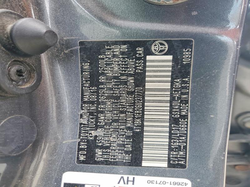 68855166 :رقم المزاد ، 4T1BK1EB2GU237770 vin ، 2016 Toyota Avalon مزاد بيع
