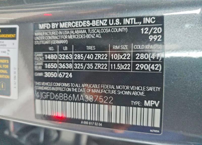 Aukcja sprzedaży 2021 Mercedes-benz Gle Coupe, vin: 4JGFD6BB6MA387522, numer aukcji: 68977956