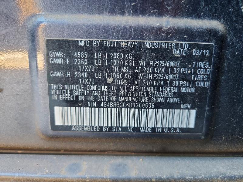 Продаж на аукціоні авто 2013 Subaru Outback, vin: 4S4BRBGC6D3300636, номер лоту: 70886066