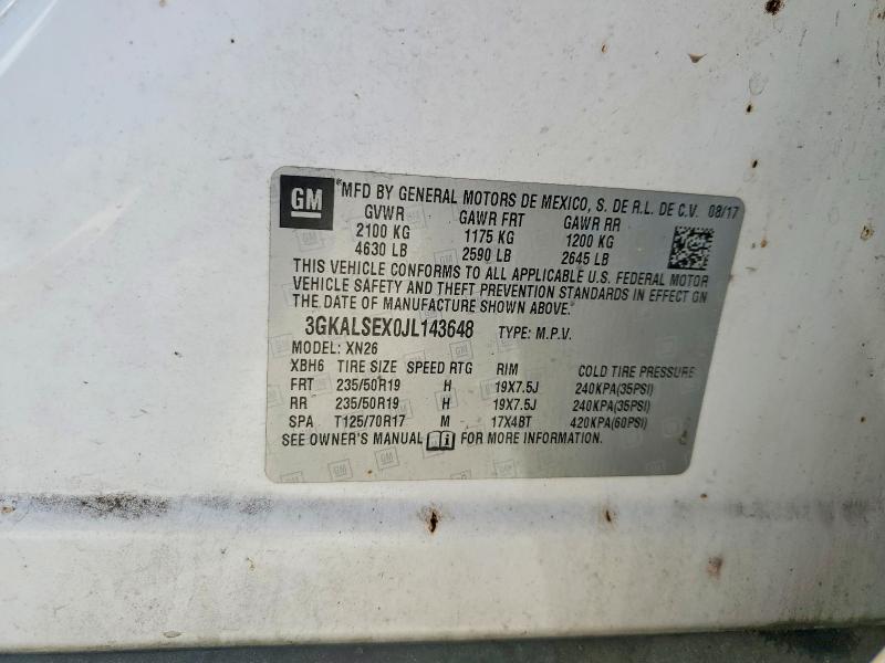 Aukcja sprzedaży 2018 Gmc Terrain, vin: 3GKALSEX0JL143648        , numer aukcji: 69001816