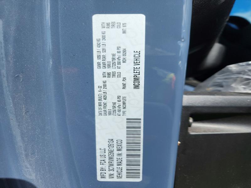 Aukcja sprzedaży 2022 Ram Promaster 3500 3500, vin: 3C7WRVMG5NE126134, numer aukcji: 66937976