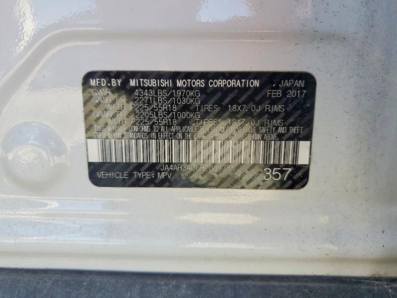 68658736 :رقم المزاد ، JA4AR3AU6HZ039755 vin ، 2017 Mitsubishi Outlander Sport مزاد بيع