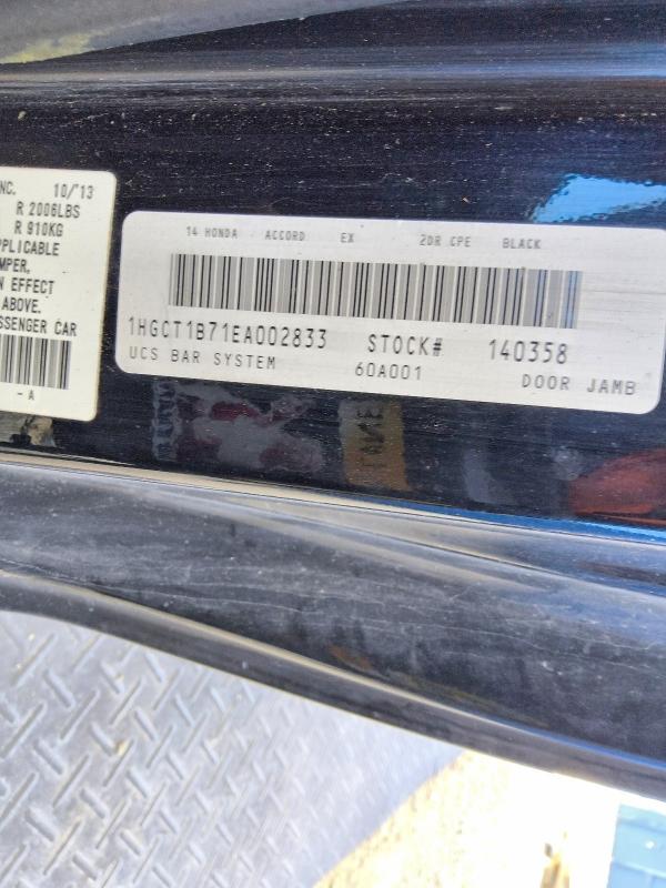 2014 Honda Accord მანქანა იყიდება აუქციონზე, vin: 1HGCT1B71EA002833, აუქციონის ნომერი: 68303646