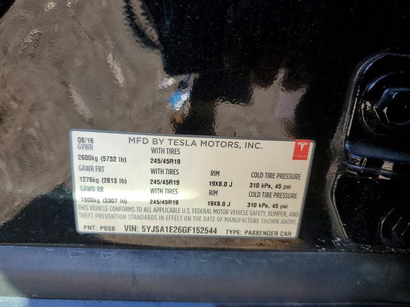 68523726 :رقم المزاد ، 5YJSA1E26GF152544 vin ، 2016 Tesla Model S مزاد بيع