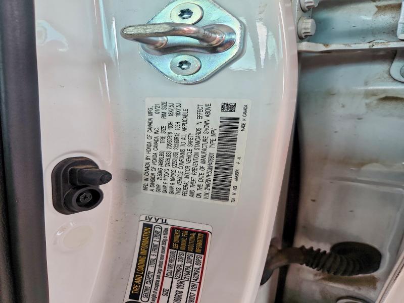 2021 Honda Cr -v მანქანა იყიდება აუქციონზე, vin: 2HKRW1H50MH406901, აუქციონის ნომერი: 69070496