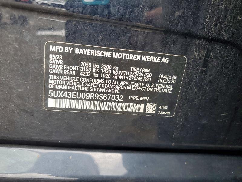 66495906 :رقم المزاد ، 5UX43EU09R9S67032 vin ، 2024 Bmw X5 مزاد بيع