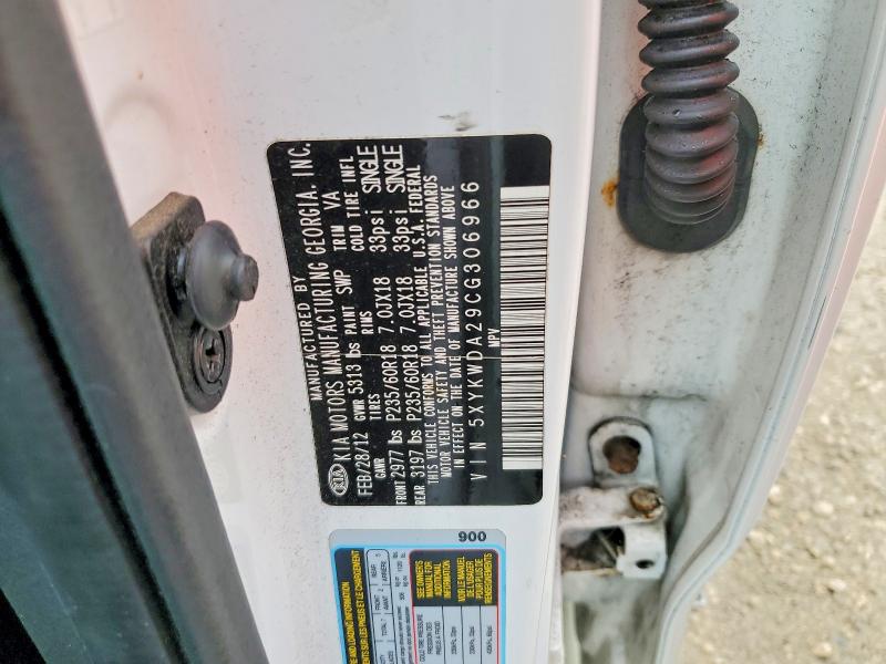 Aukcja sprzedaży 2012 Kia Sorento, vin: 5XYKWDA29CG306966, numer aukcji: 70034326