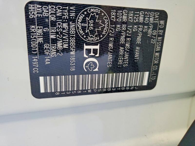 67563776 :رقم المزاد ، JN8BT3BB5PW185318 vin ، 2023 Nissan Rogue مزاد بيع