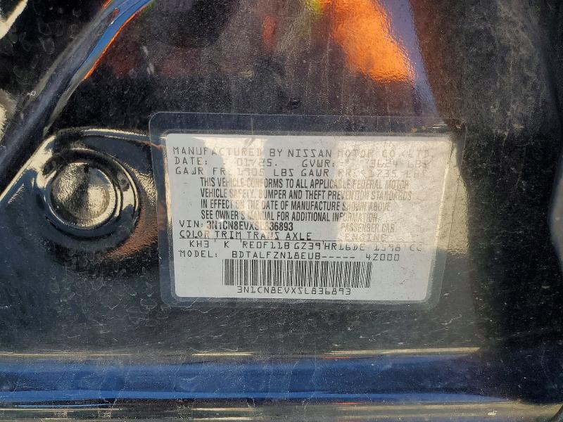 2025 Nissan Versa მანქანა იყიდება აუქციონზე, vin: 3N1CN8EVXSL836893, აუქციონის ნომერი: 70810006