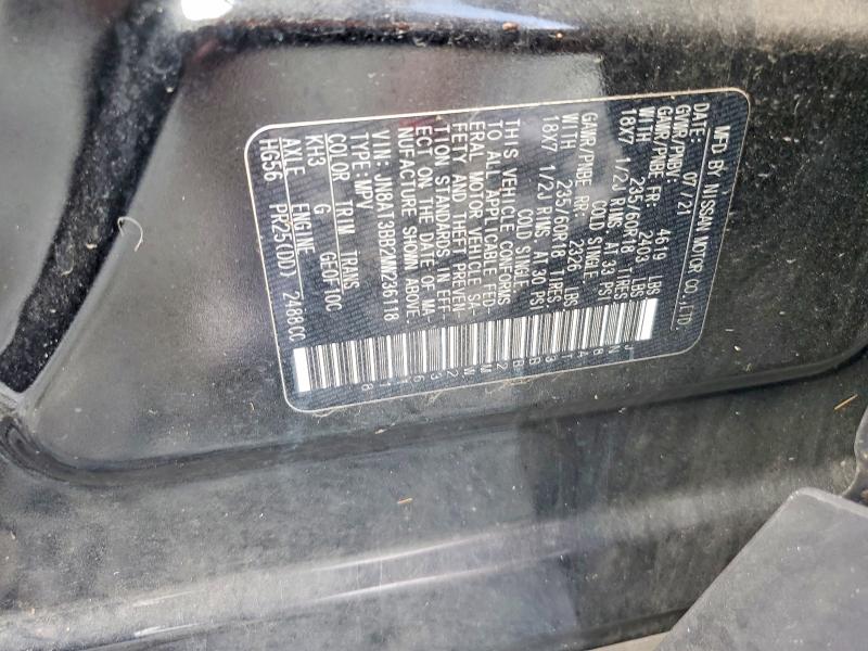 69851746 :رقم المزاد ، JN8AT3BB2MW236118 vin ، 2021 Nissan Rogue مزاد بيع