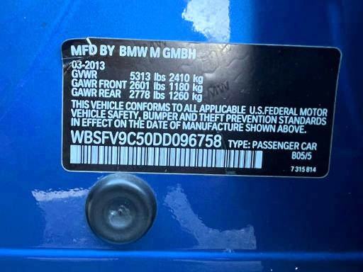 Продаж на аукціоні авто 2013 Bmw M5, vin: WBSFV9C50DD096758, номер лоту: 69284616