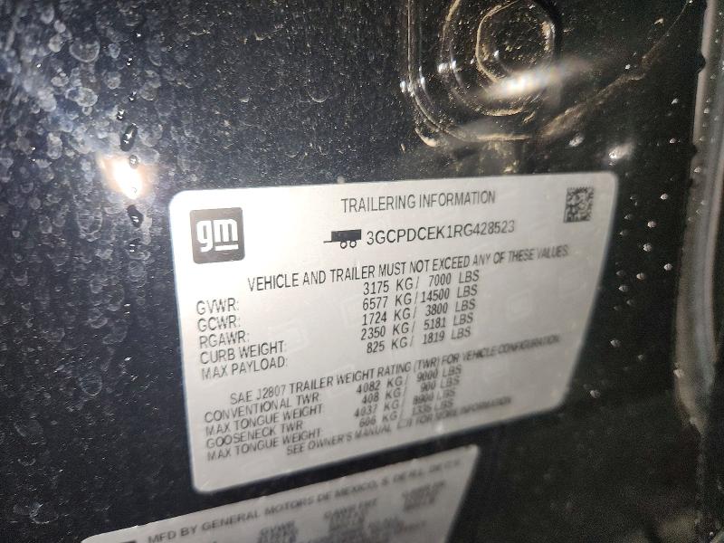 Продаж на аукціоні авто 2024 Chevrolet Silverado, vin: 3GCPDCEK1RG428523, номер лоту: 69961196
