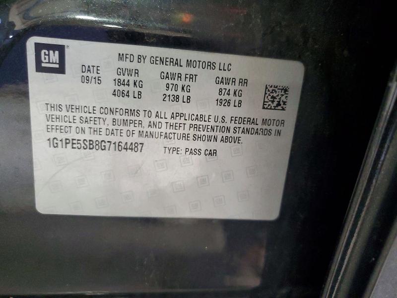 68232696 :رقم المزاد ، 1G1PE5SB8G7164487 vin ، 2016 Chevrolet Cruze Limited مزاد بيع