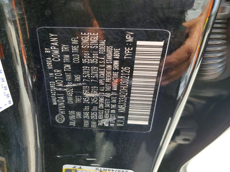 Aukcja sprzedaży 2017 Hyundai Tucson, vin: KM8J33A20HU302126, numer aukcji: 68887526