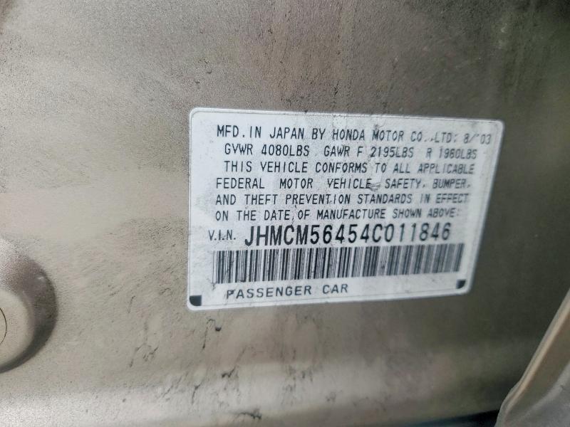 Aukcja sprzedaży 2004 Honda Accord, vin: JHMCM56454C011846, numer aukcji: 70310346