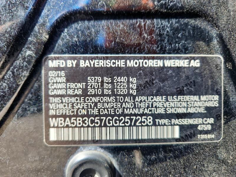Продаж на аукціоні авто 2016 Bmw 535, vin: WBA5B3C57GG257258, номер лоту: 68297806