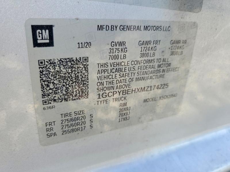 2021 Chevrolet Silverado მანქანა იყიდება აუქციონზე, vin: 1GCPYBEHXMZ174225, აუქციონის ნომერი: 67933726