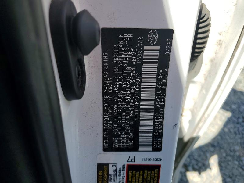 2015 Toyota Camry მანქანა იყიდება აუქციონზე, vin: 4T1BF1FK3FU086973, აუქციონის ნომერი: 68275636
