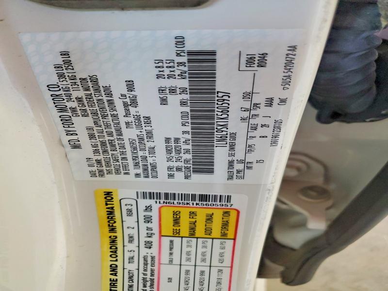 71045406 :رقم المزاد ، 1LN6L9SK1K5605957 vin ، 2019 Lincoln Continental مزاد بيع
