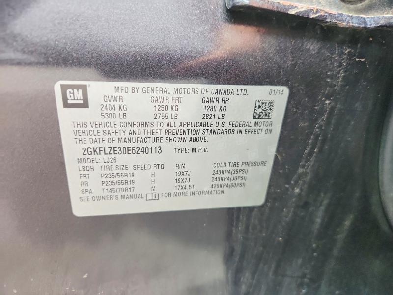 Aukcja sprzedaży 2014 Gmc Terrain, vin: 2GKFLZE30E6240113, numer aukcji: 68683586