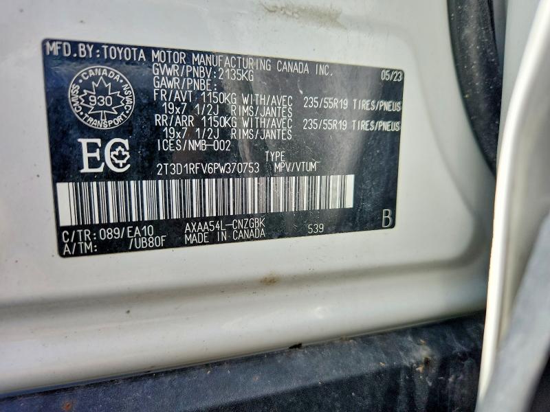 Продаж на аукціоні авто 2023 Toyota Rav4, vin: 2T3D1RFV6PW370753, номер лоту: 67432266