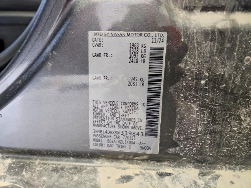 Продажа на аукционе авто 2025 Nissan Altima, vin: 1N4BL4DVXSN339843, номер лота: 69862526