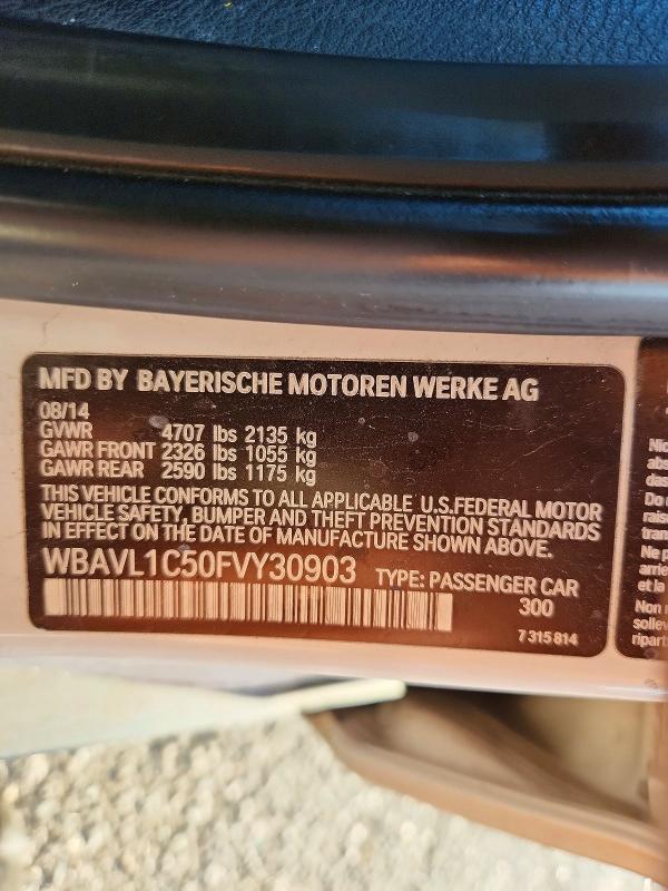 Aukcja sprzedaży 2015 Bmw X1, vin: WBAVL1C50FVY30903, numer aukcji: 71053886