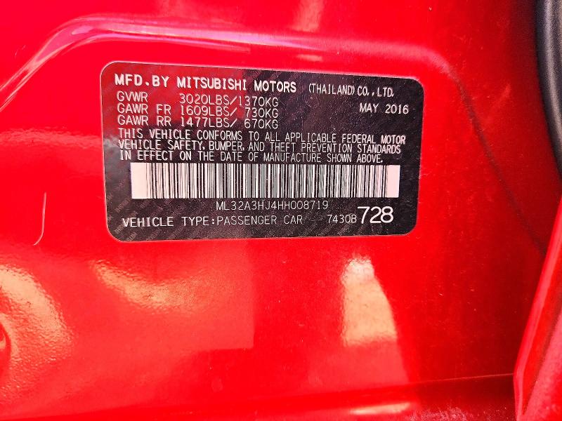 Продаж на аукціоні авто 2017 Mitsubishi Mirage, vin: ML32A3HJ4HH008719, номер лоту: 70383446