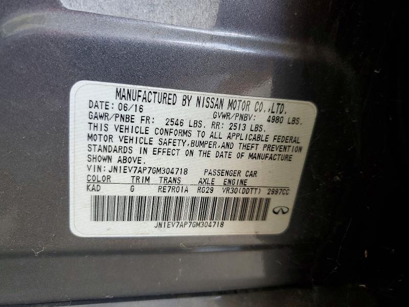 Продаж на аукціоні авто 2016 Infiniti Q50, vin: JN1EV7AP7GM304718, номер лоту: 70541706