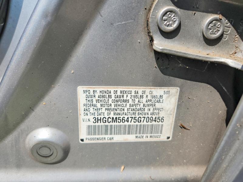 Aukcja sprzedaży 2005 Honda Accord, vin: 3HGCM56475G709456, numer aukcji: 66391996